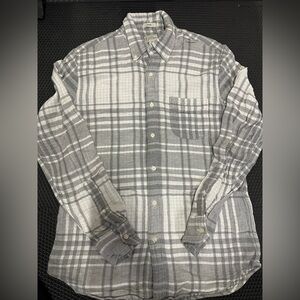 J. Crew Gray and White Plaid Button Down Shirt